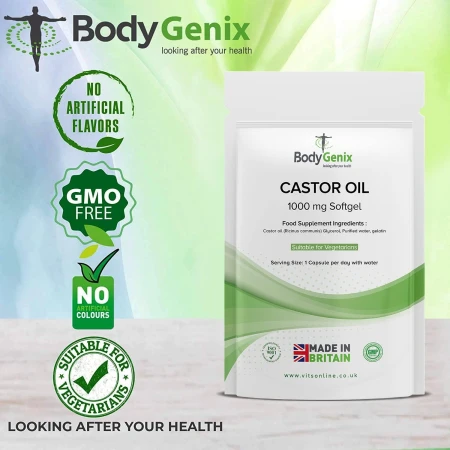Bodyegnix Castor Oil Anti-Inflammatory Immune System 1000mg Softgel 30 Capsules 6.jpg