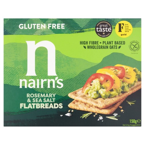 Przejdź do produktu Nairn's Gluten Free Flatbreads Rosemary & Sea Salt 150g