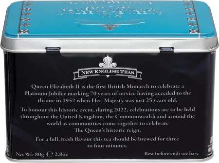 New English Teas Queen Elizabeth II Jubilee 2022 Commemorative Tea Tin with 40 English Breakfast Teabags 3.jpg