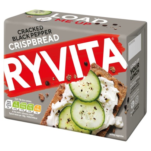 Przejdź do produktu Ryvita Cracked Black Pepper Crispbread 200g