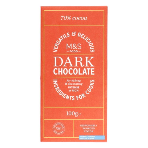 Przejdź do produktu Marks & Spencer 70%  Cocoa Baking & Decorting Dark Chocolate 100g