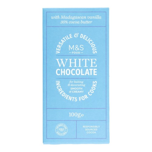 Przejdź do produktu Marks & Spencer 30%  Cocoa Baking & Decorting White Chocolate 100g
