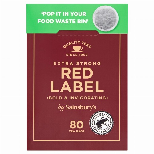 Przejdź do produktu Sainsbury's Extra Strong Red Label 80 Tea Bags 250g