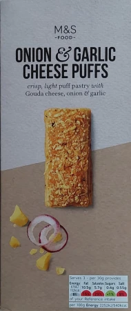 Marks &amp; Spencer Onion &amp; Garlic Gouda Cheese Puffs 90g.jpg