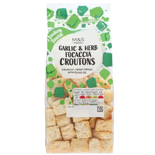 Przejdź do produktu Marks & Spencer Garlic & Herb Focaccia Croutons 80g