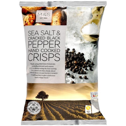 Przejdź do produktu Marks & Spencer Sea Salt & Cracked Black Pepper Crisps 150g