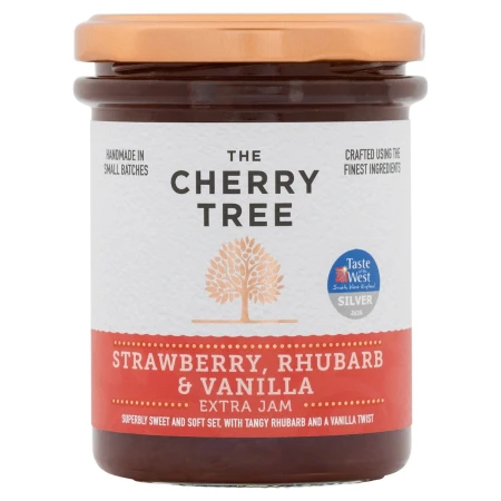 The Cherry Tree Strawberry, Rhubarb &amp; Vanilla Extra Jam 225g.jpg