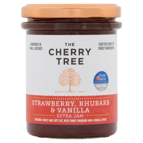 Przejdź do produktu The Cherry Tree Strawberry, Rhubarb & Vanilla Jam 225g