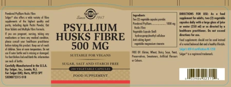 Solgar Psyllium Husks Fibre Vegetable Capsules 500mg 200 per pack 3.jpg