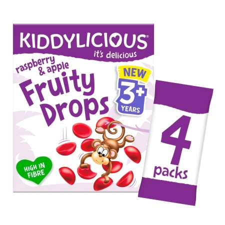 Kiddylicious Raspberry &amp; Apple Fruity Drops, 3 Yrs+ Multipack 4 x 16g.jpg