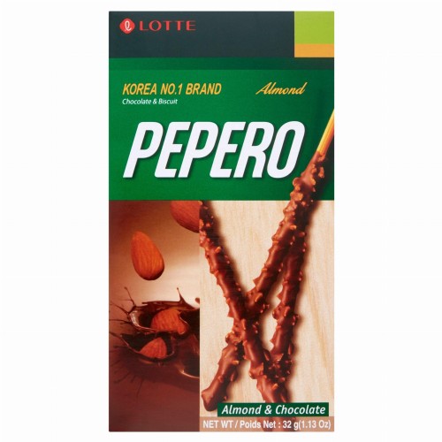 Przejdź do produktu Lotte Korean Pepero Almond & Chocolate Biscuit Sticks 32g