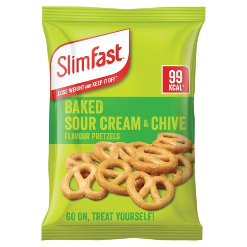 Przejdź do produktu SlimFast Baked Sour Cream & Chive Pretzels 23g