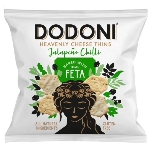 Przejdź do produktu Dodoni Cheese Thins Baked with Feta & Jalapeno 80g