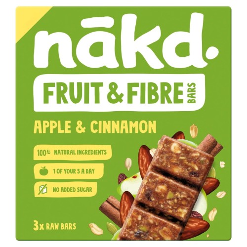 Przejdź do produktu nakd Fruit & Fibre Apple & Cinnamon Multipack Raw Bars 3 x 44g