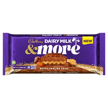 Cadbury Dairy Milk &amp; More Nutty Praline Crisp 180g.webp