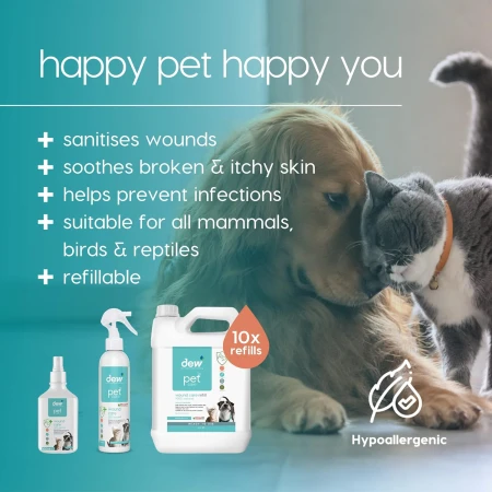 DEW Pet Wound Care Antiseptic &amp; Antifungal Spray for Itchy Dogs, Cats &amp; Animals All Types of Wounds 250ml 6.jpg