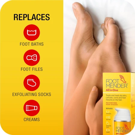 Footmender All in One Treats and Heals Dry Feet, Hard Skin (calluses), Corns and Cracked Heels (Heel fissures) Significant Effect After First Treatment 100ml 3.jpg
