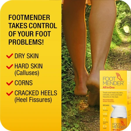 Footmender All in One Treats and Heals Dry Feet, Hard Skin (calluses), Corns and Cracked Heels (Heel fissures) Significant Effect After First Treatment 100ml 4.jpg
