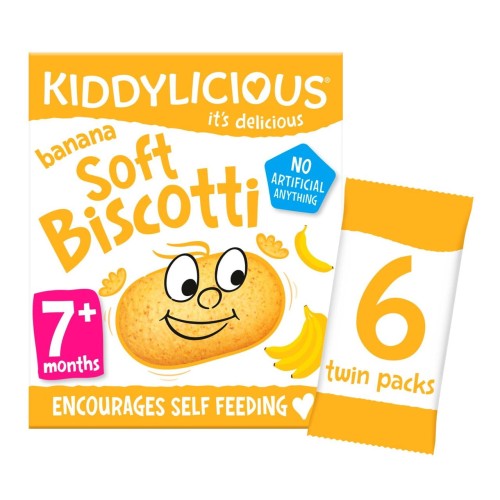 Przejdź do produktu Kiddylicious Banana SOFT BISCOTTI 7 mths+ Multipack 6 x 20g