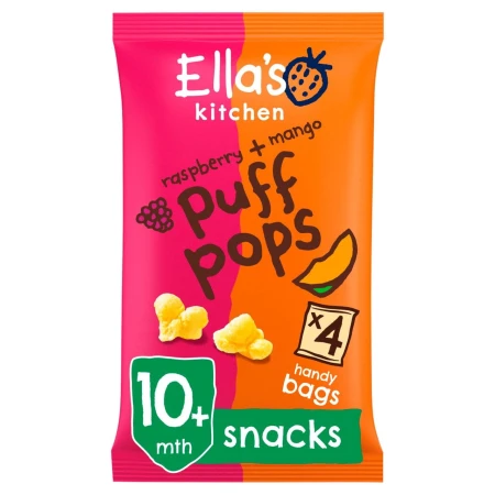 Ella's Kitchen Raspberry + Mango Puff Pops Multipack Baby Snack 10+ Months 4 x 9g.jpg