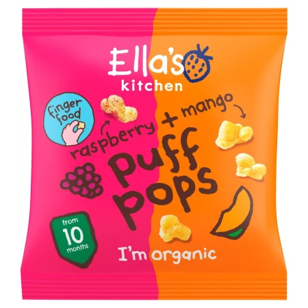 Ella's Kitchen Raspberry + Mango Puff Pops Multipack Baby Snack 10+ Months 4 x 9g 2.jpg