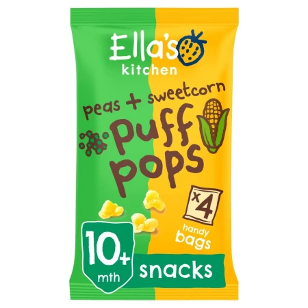 Ella's Kitchen Peas and Sweetcorn Puff Pops Multipack Baby Snack 10+ Months 4 x 9g.jpg