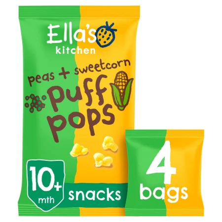 Ella's Kitchen Peas and Sweetcorn Puff Pops Multipack Baby Snack 10+ Months 4 x 9g 2.jpg