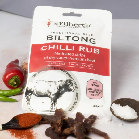 Mr Filberts Traditional Beef Biltong - Chilli Rub 30g 4.jpg
