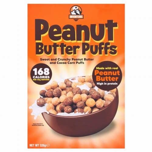 Przejdź do produktu Inventure Peanut Butter & Cocoa Corn Puffs 326g