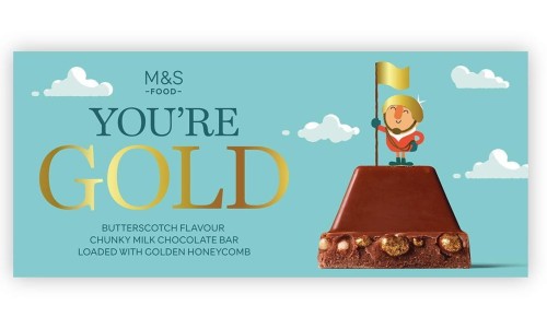Przejdź do produktu Marks & Spencer You're Gold Butterscotch Chunky Milk Chocolate Bar 250g