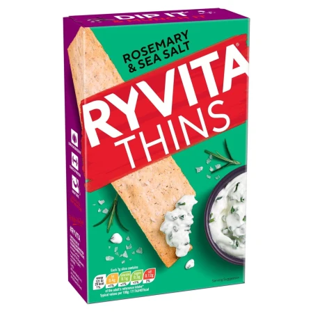 Ryvita Thins Rosemary &amp; Sea Salt Flatbread Crackers 125g 2.jpg