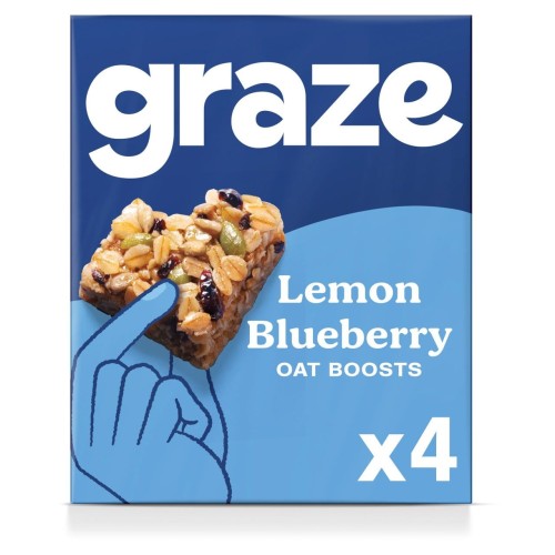 Przejdź do produktu Graze Vegan Lemon Blueberry Oat Boosts Snack Bars 4 x 30g