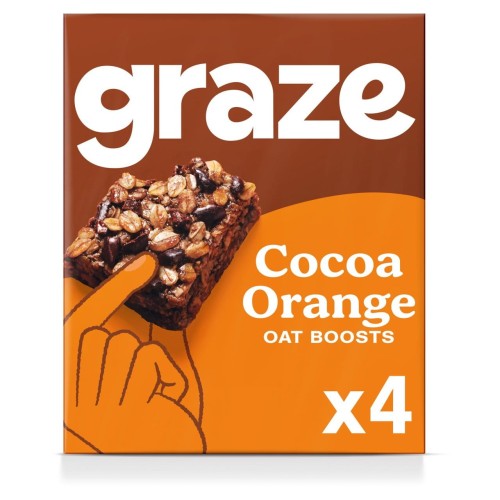 Przejdź do produktu Graze Vegan Cocoa Orange Oat Boosts Snack Bars 4 x 30g