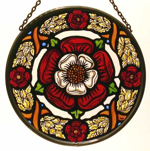 Przejdź do produktu Stained Glass Tudor Rose and Chaplet Window Decoration 