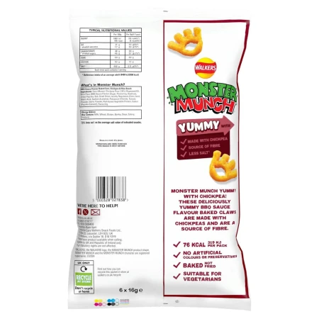 Walkers Monster Munch BBQ Sauce Multipack Snacks Crisps 6 x 16g 2.jpg