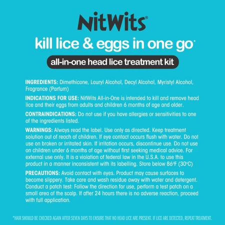 NitWits All-In-One Head Lice Treatment Spray, Kills Nits &amp; Eggs, Includes Lice Spray 120ml &amp; Nit Comb ,120 ml (Pack of 1) 7.jpg