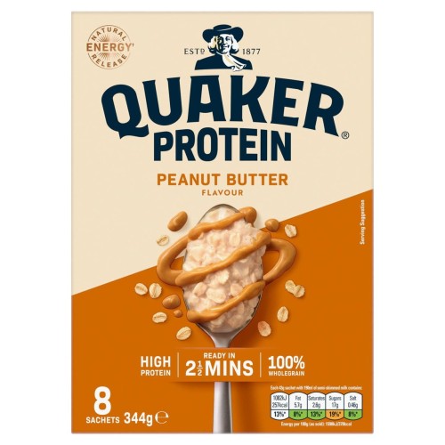 Przejdź do produktu Quaker Oat So Simple High Protein Peanut Butter Porridge 8 Sachets per pack