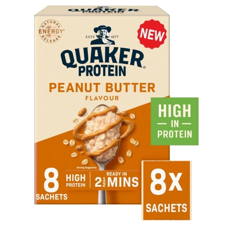 Quaker Oat So Simple Protein Peanut Butter Porridge Sachets Cereal 8 x 1 per pack 5.jpg