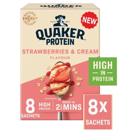 Quaker Oat So Simple Protein Strawberries &amp; Cream Porridge 8 Sachets.jpg