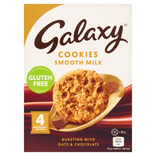 Przejdź do produktu Galaxy 4 Individually Wrapped Gluten Free Smooth Milk Cookies 120g