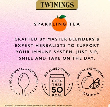 Twinings Defence Orange &amp; Passionfruit Sparkling Tea Drink 250ml 4.webp