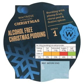 Go to product Waitrose Christmas Alcohol Free Christmas Pudding 100g