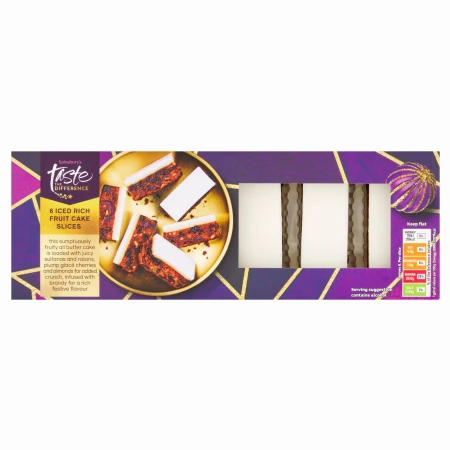 Sainsbury's Iced Rich Fruit Cake Slices, Taste the Difference x6 285g.jpg