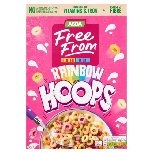 Przejdź do produktu ASDA Free From Gluten Rainbow Hoops Cereal 300g