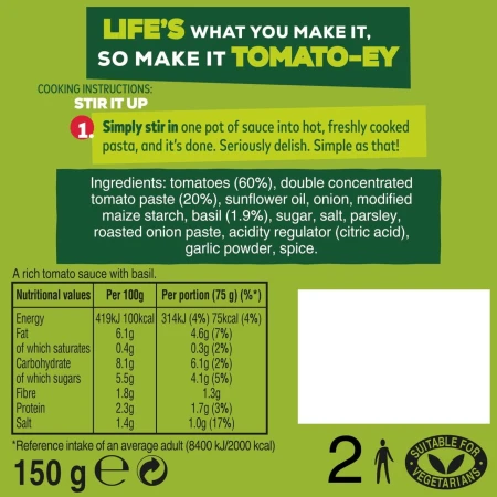 Dolmio Stir In Tomato &amp; Basil Pasta Sauce 150g 2.jpg