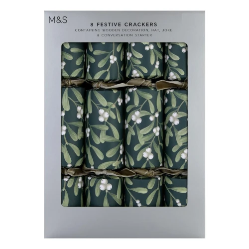 Go to product Marks & Spencer Wooden Decoration Mistletoe Christmas Crackers 8 per pack