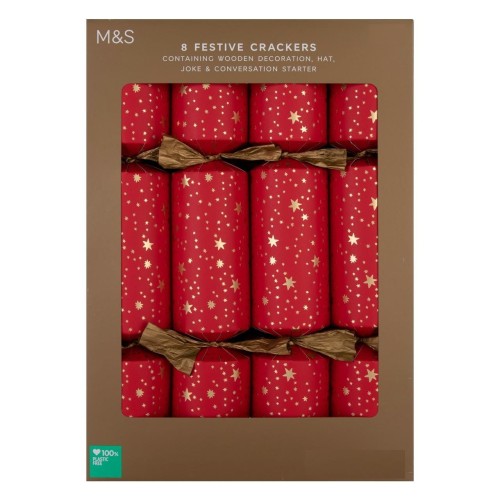 Go to product Marks & Spencer Red Star Christmas Crackers 8 per pack