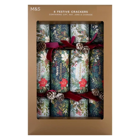 M&amp;S Luxury Foliage Christmas Crackers 8 per pack.jpg