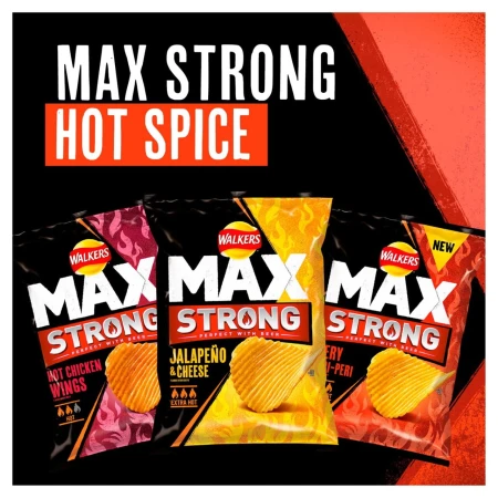 Walkers Max Strong Jalapeno &amp; Cheese Sharing Bag Crisps 140g 4.jpg