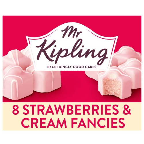 Przejdź do produktu Mr Kipling Strawberries and Cream Fancies 8 per pack